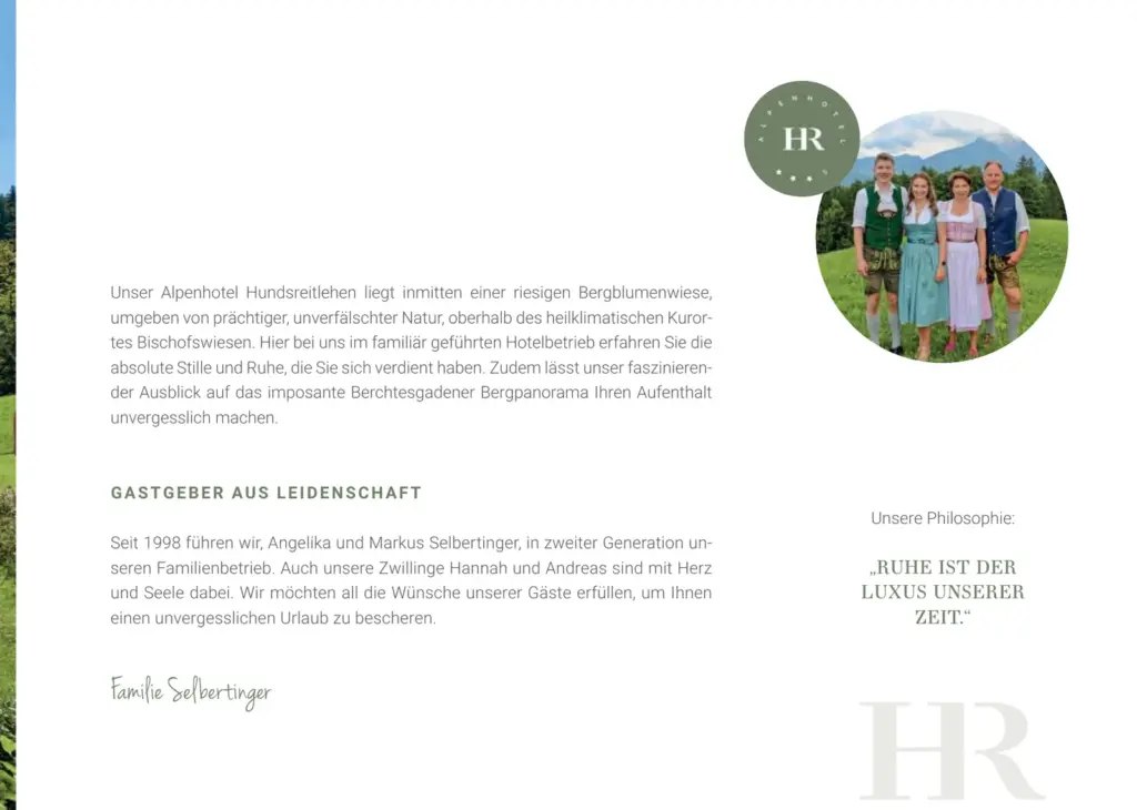 Hausprospekt Seite 3: Gastgeber aus Leidenschaft – Familie Selbertinger und die Philosophie des Hauses