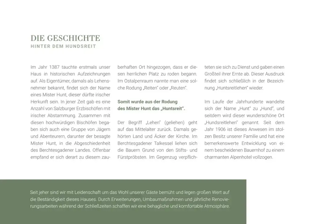 Hausprospekt Seite 4: Die Geschichte des Hundsreitlehen seit 1387