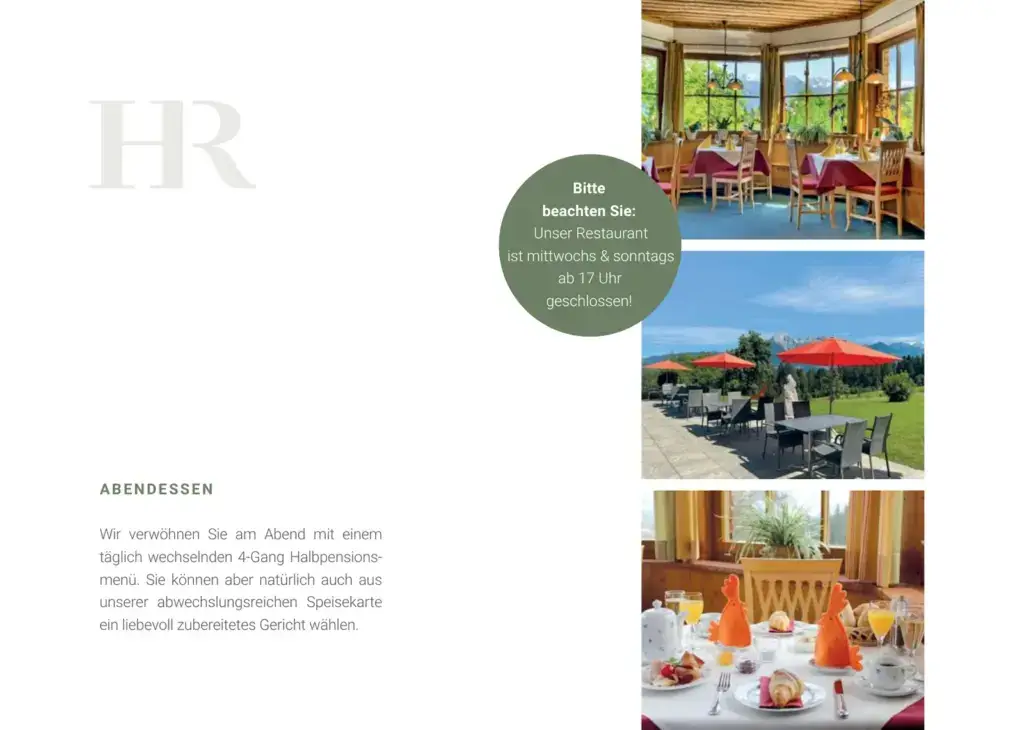 Hausprospekt Seite 9: Abendessen, Restaurant und Panoramaterrasse